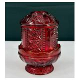 VTG Indiana Glass Stars & Bars Fairy Lamp