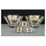 VTG MCM Gold & Cream Fleur De Lis Salad Bowls Plus