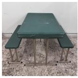 LIFETIME Green Folding Picnic Table with Benches