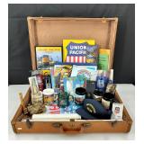 Vintage Suitcase full of Union Pacific Memorabilia