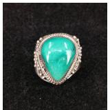 .925 Sterling Silver & Turquoise Rings Size 7