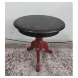 Small Vintage Solid Wood Pedestal Table