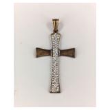 VTG RL .925 Sterling & Crystal Cross Pendant