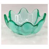 Blenko Glass Seafoam Green Lotus Bowl