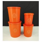 VTG 4 Pc Tupperware Servalier Canister Set Plus