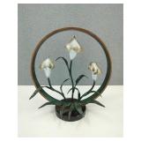 Contemporary Metal & Enamel Calla Lily Sculpture