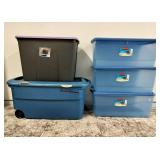 5 Large Rubbermaid & Sterlite Totes