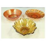 VTG Indiana Fenton & Imperial Glass Marigold Bowls