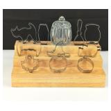 VTG Halloween Cookie Cutters & Glass Pumpkin
