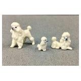 Vintage Porcelain Poodle Dog Miniature Set