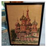 Signed Watercolor St. Basils Cathedral Red Square
