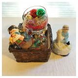 Basket of Christmas Ornaments