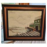 VTG Ocean Painting on Canvas Signed