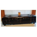 Faux Leather Storage Chest Bench Ottoman