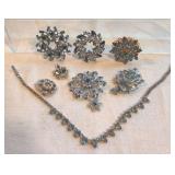 VTG To Contemporary Rhinestone Brooches 8 Pieces