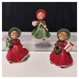 3 VTG Lego Christmas Lady Figurines