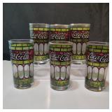 VTG Tiffany Style Stained Glass Coca Cola Glasses