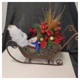 Christmas Metal Sleigh With Christmas Decor
