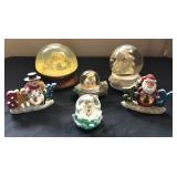6-VTG Snow Globes Easter Christmas & More