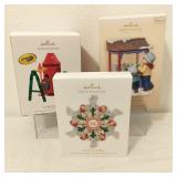 3 Hallmark Ornaments in box