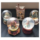 5- VTG Musical Snow Globes Christmas & More