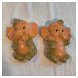 1959 Chalkware Elephant Wall Hangings