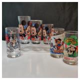 6 Collector Glasses, Donald Duck, Pinocchio +