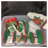 Tub of Christmas Decor, Ornaments, Etc