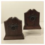 VTG Wood Knocker Book Ends