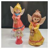 3 VTG Handpainted Ceramic Angels