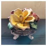 VTG Italian Capodimonte Rose Centerpiece