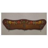 VTG Hand Painted Wood Mushroom Coat Hook