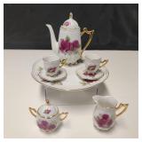 Miniature 8 Piece Vintage Rose Tea Set