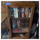 Vintage Wood Glass Bookcase Only