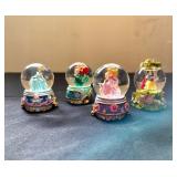 4-VTG Disney Mini Snow Globes Ariel & More