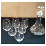 VTG Glass Decanter & Glasses