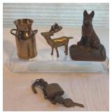 VTG Bronze German Shepherd Bookend Brass FIgures