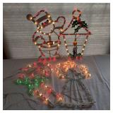 3 Christmas Window Lights Santa Angel & More