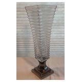 Art Deco Ribbed Glass Vase