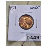 1967 Lincoln Cent MS65 Copper Coin US Penny$130