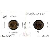 France 1995 5 Centimes Copper Coin KM-933 $130