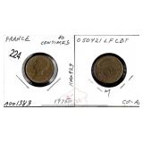 France 1975 10 Centimes Coin Copper Aluminum $130