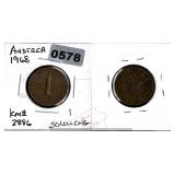 Austria 1968 1 Schilling Copper Coin Edelweiss...