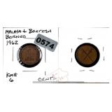 1962 Malaya and British Borneo Copper 1 Cent $130