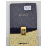 IGR 0.5 Gram .9999 Fine Gold Bar in Assay Card