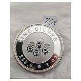 PAMP Suisse 1 oz Silver Proof Round $240