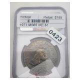 1971 Eisenhower IKE Dollar MS65 Copper $310