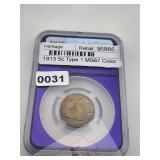 1913 Buffalo Nickel Type 1 MS67 $13770