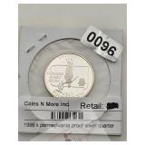 1999 S Pennsylvania Silver Proof Quarter $228