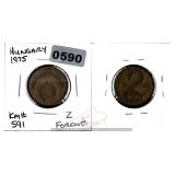 Hungary 1975 2 Forint KM#591 Copper Coin $130